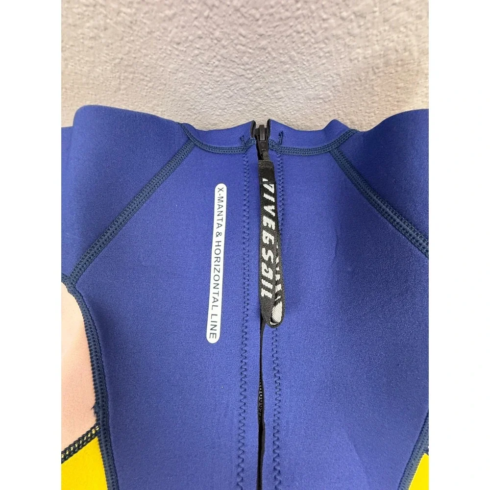 Dive & Sail Kids XXL Wetsuit Navy Blue Yellow Pink Full Body 2.5mm Neoprene Suit